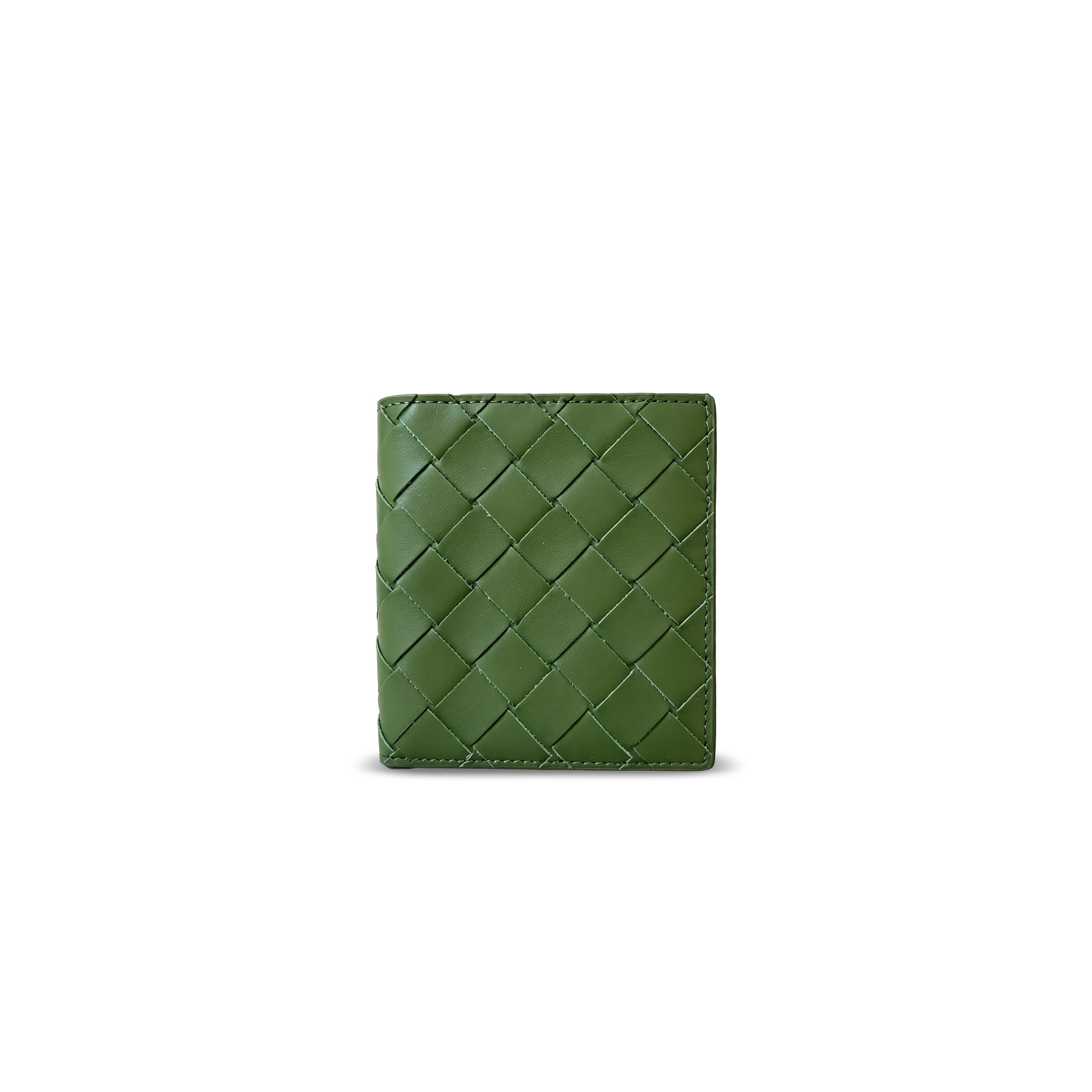 BOTTEGA VENETA INTRECCIATO BI-FOLD WALLET AVOCADO 749400 (10*9.5*1cm)